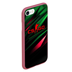 Чехол iPhone 7/8 матовый CS GO green red, цвет: 3D-малиновый — фото 2