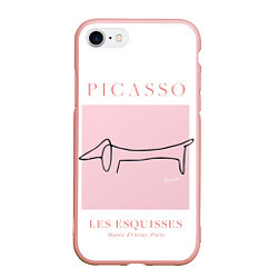 Чехол iPhone 7/8 матовый Собака - Пабло Пикассо, цвет: 3D-светло-розовый