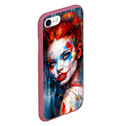 Чехол iPhone 7/8 матовый Clown girl, цвет: 3D-малиновый — фото 2