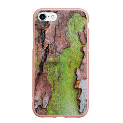 Чехол iPhone 7/8 матовый Кора дерева, цвет: 3D-светло-розовый