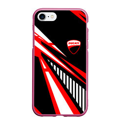 Чехол iPhone 7/8 матовый Ducati- красные абстрактные фигуры