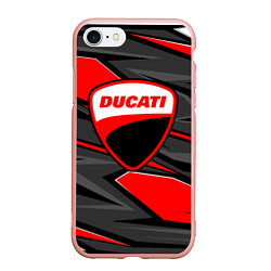 Чехол iPhone 7/8 матовый Ducati - red stripes