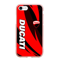 Чехол iPhone 7/8 матовый Ducati - красные волны