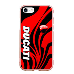 Чехол iPhone 7/8 матовый Ducati - red stripes