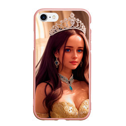 Чехол iPhone 7/8 матовый Девушка принцесса в алмазных украшениях