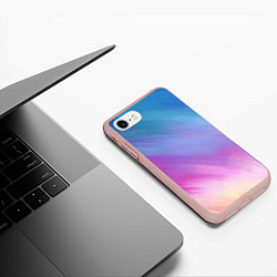 Чехол iPhone 7/8 матовый Абстрактная текстура акварельного градиента, цвет: 3D-светло-розовый — фото 2