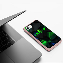 Чехол iPhone 7/8 матовый CS GO dark green, цвет: 3D-светло-розовый — фото 2