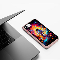 Чехол iPhone 7/8 матовый Астронавт на прогулке, цвет: 3D-светло-розовый — фото 2