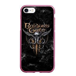 Чехол iPhone 7/8 матовый Baldurs Gate 3 dark logo