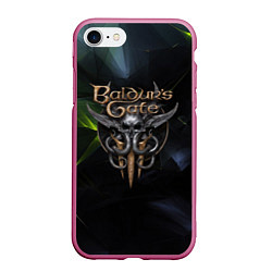 Чехол iPhone 7/8 матовый Baldurs Gate 3 logo dark green