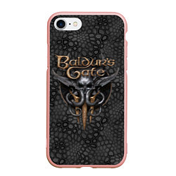 Чехол iPhone 7/8 матовый Baldurs Gate 3 logo dark black