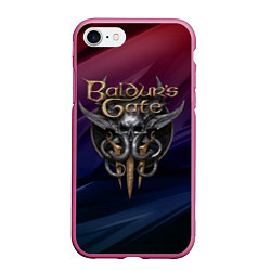 Чехол iPhone 7/8 матовый Baldurs Gate 3 logo geometry, цвет: 3D-малиновый