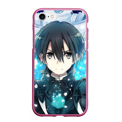 Чехол iPhone 7/8 матовый Sword Art Online Кадзуто Киригая, цвет: 3D-малиновый