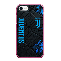 Чехол iPhone 7/8 матовый Juventus logo, цвет: 3D-малиновый