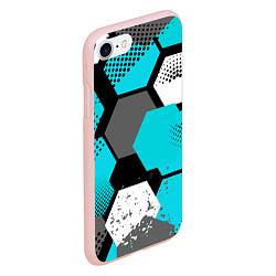 Чехол iPhone 7/8 матовый Шестиугольники абстрактный фон, цвет: 3D-светло-розовый — фото 2