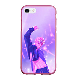 Чехол iPhone 7/8 матовый Хёнджин на концерте - Стрей Кидс, цвет: 3D-малиновый