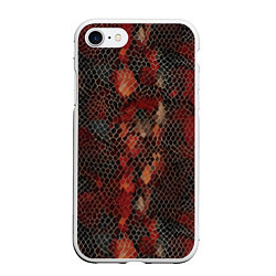 Чехол iPhone 7/8 матовый Кожа змея, цвет: 3D-белый