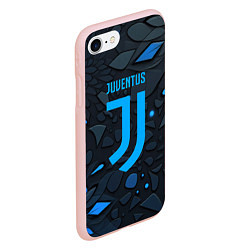 Чехол iPhone 7/8 матовый Juventus blue logo, цвет: 3D-светло-розовый — фото 2