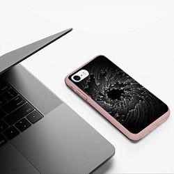 Чехол iPhone 7/8 матовый Абстракция черная дыра, цвет: 3D-светло-розовый — фото 2