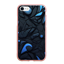 Чехол iPhone 7/8 матовый Blue black abstract texture