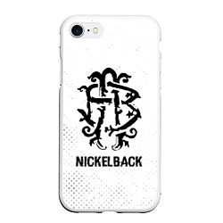 Чехол iPhone 7/8 матовый Nickelback glitch на светлом фоне, цвет: 3D-белый