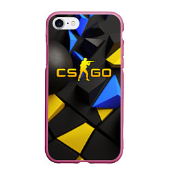 Чехол iPhone 7/8 матовый CSGO blue yellow abstract