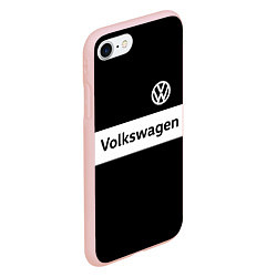 Чехол iPhone 7/8 матовый Фольцваген - черный и белый, цвет: 3D-светло-розовый — фото 2