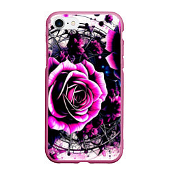 Чехол iPhone 7/8 матовый Розы в стиле киберпанк