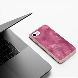 Чехол iPhone 7/8 матовый Текстура родонита, цвет: 3D-светло-розовый — фото 2
