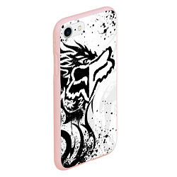 Чехол iPhone 7/8 матовый Fox motocross - белый дракон, цвет: 3D-светло-розовый — фото 2