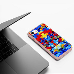 Чехол iPhone 7/8 матовый Colorful abstraction - vogue - paint, цвет: 3D-светло-розовый — фото 2