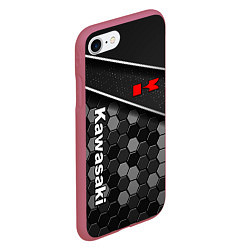 Чехол iPhone 7/8 матовый Kawasaki - технологическая, цвет: 3D-малиновый — фото 2