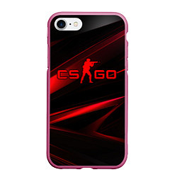 Чехол iPhone 7/8 матовый CSGO red black logo