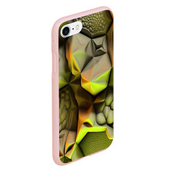 Чехол iPhone 7/8 матовый Зеленая объемная космическая текстура, цвет: 3D-светло-розовый — фото 2