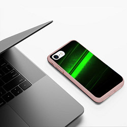 Чехол iPhone 7/8 матовый Green line, цвет: 3D-светло-розовый — фото 2