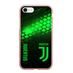 Чехол iPhone 7/8 матовый Juventus green logo neon, цвет: 3D-светло-розовый