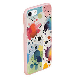 Чехол iPhone 7/8 матовый Colorful blots - vogue - abstraction, цвет: 3D-светло-розовый — фото 2