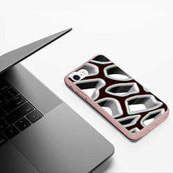 Чехол iPhone 7/8 матовый Объемная сеть, цвет: 3D-светло-розовый — фото 2