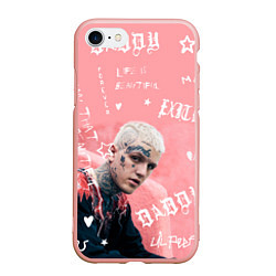 Чехол iPhone 7/8 матовый Lil Peep тату розовый, цвет: 3D-светло-розовый