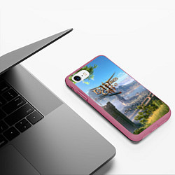 Чехол iPhone 7/8 матовый Врата Балдура - Baldurs Gate 3, цвет: 3D-малиновый — фото 2
