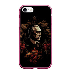 Чехол iPhone 7/8 матовый Портрет Дон Вито Корлеоне, цвет: 3D-малиновый