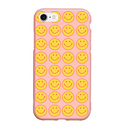 Чехол iPhone 7/8 матовый Smiley, цвет: 3D-светло-розовый