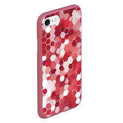Чехол iPhone 7/8 матовый Кибер Hexagon Красный, цвет: 3D-малиновый — фото 2