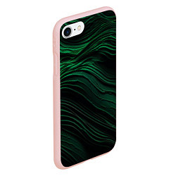 Чехол iPhone 7/8 матовый Dark green texture, цвет: 3D-светло-розовый — фото 2