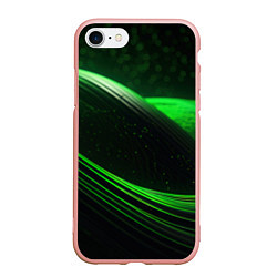 Чехол iPhone 7/8 матовый Зеленые абстрактные волны