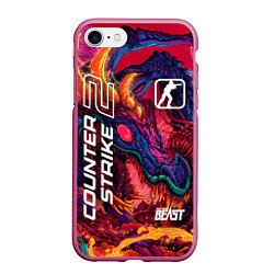 Чехол iPhone 7/8 матовый CS 2 hyper beast, цвет: 3D-малиновый