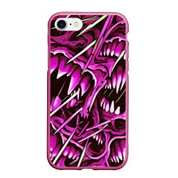 Чехол iPhone 7/8 матовый Розовые кислотные клыки