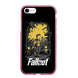 Чехол iPhone 7/8 матовый Fallout boys, цвет: 3D-малиновый