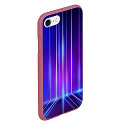 Чехол iPhone 7/8 матовый Neon glow - vaporwave - strips, цвет: 3D-малиновый — фото 2