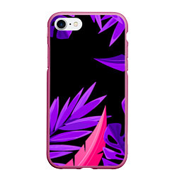 Чехол iPhone 7/8 матовый Floral composition - neon, цвет: 3D-малиновый